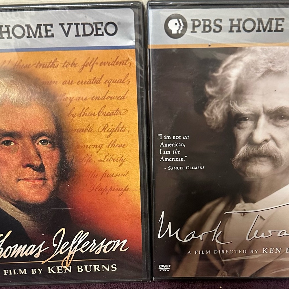 Lot of 2 PBS home video Mark Twain and Thomas Jefferson both New and Sealed